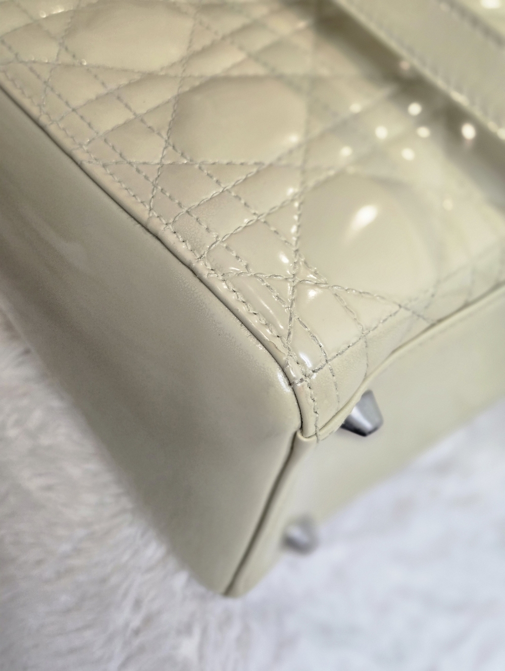 Christian Dior Lady Dior Bag Cannage Quilt Patent Large - Picture 9 of 14